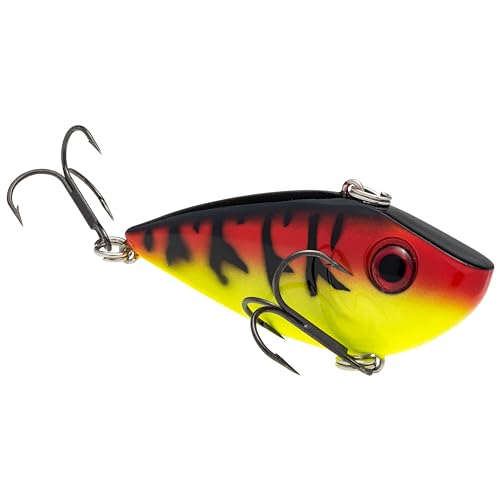 Strike King Red Eyed Shad Fishing Lure, Lipless Crankbait, Green Tomato
