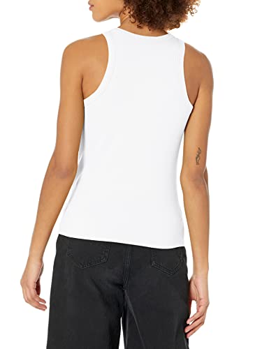 The Drop Women's Valerie Cutaway Neck Racerback Rib Knit Tank Top, White, S #TOP1