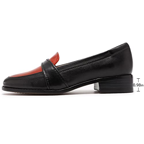 Image of Mona flying Women's Leather Dress Penny Loafers Slip On Flats Office Shoes
