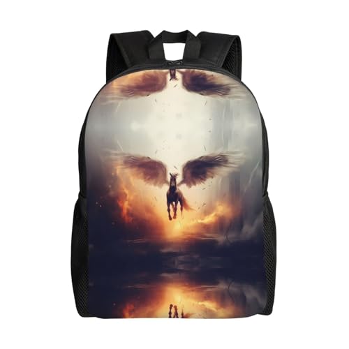 PHAYAH Pegasus Laptop-Rucksack mit Flying Away Muster, lässiger Rucksack für Damen und Herren, für Jungen und Mädchen, leichter Rucksack
