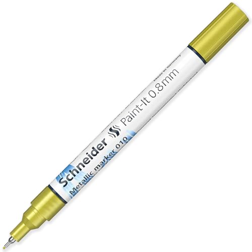 シュナイダー Schneider メタリックマーカー ペイントイット Paint it 010 / 011 (メタリックイエローゴールド, 0.8mm 単品)