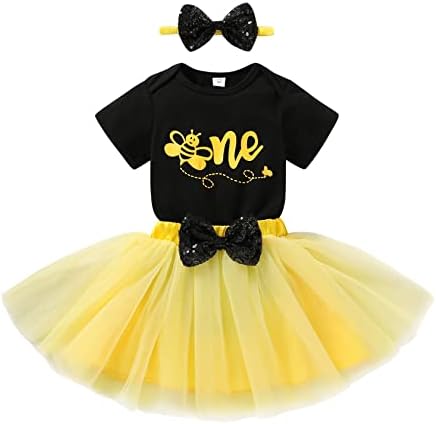 Baby Girls One 1st Birthday Outfit Bee 