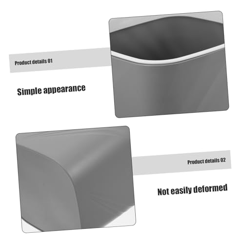Caneca de basura rectangular de plástico gris OSALADI miniatura 3