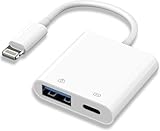 TOMPOL【2024 MFi正規認証品】iphone usb 変換アダプタ 2in1 カメラアダプタ usb ライトニング 変換 高速伝送 双方向 データ/写真/ビデオ/音声ファイル転送 急速充電 設定/操作不要 Uディスク/マウス/キーボード対応 iPhone/iPadに適用