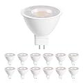 GEPLAD 12 Pack MR16 LED Bulb 50W Halogen Equivalent, 5W 2700K Warm White, 450 Lumens,GU5.3 Bi-Pin Base, 38 Degree Spot Lighting for Indoor/Outdoor Landscape Track Bulbs-Not Dimmable AC/DC 12V