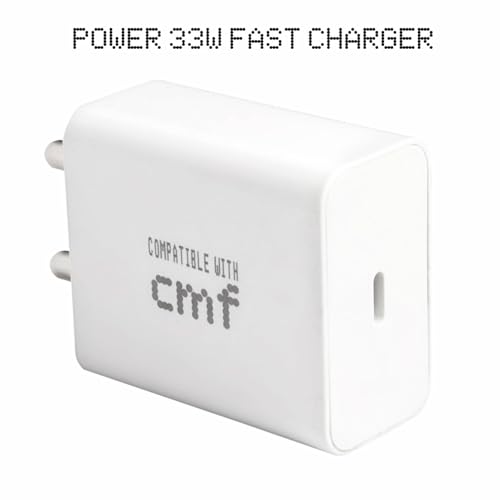 Image of Original 33w | High Speed Charging Adapter | Advanced Safety System Built-in | Compatible with Nothing Phone 2a Phone 1 CMF Phone 1 CMF Buds Ear Stick Watch Dock & More | Adapter Only