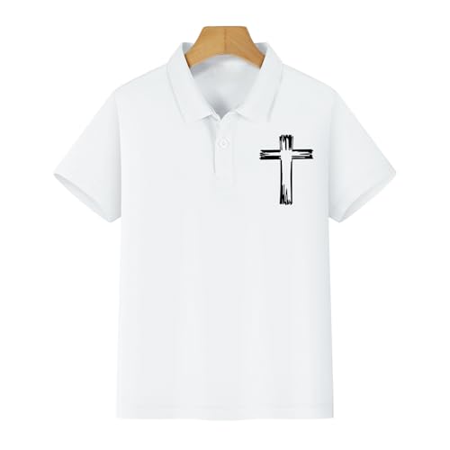 Girls Cross Embroidery Golf Polo Shirts Kids Short Sleeve School Uniforms Teen Summer Button Down Collar Shirt3