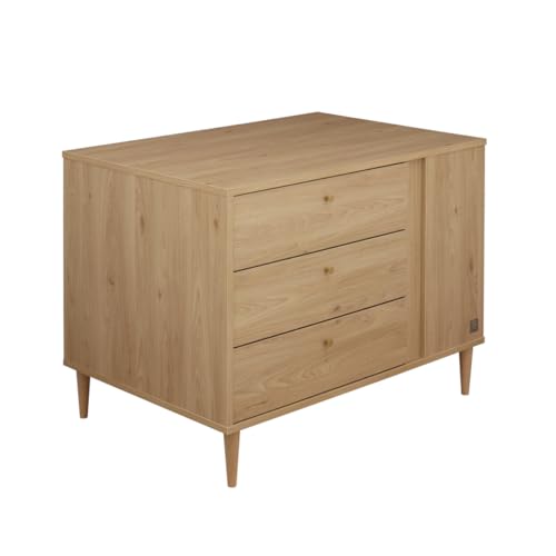 Sauthon Commode-îlot bébé décor Bois chêne Suave avec rangements 3 Faces