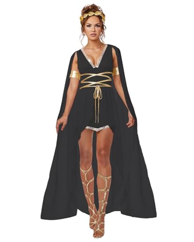 FQLGJMY Frauen Cosplay Kostüm Fancy Kleid griechische Göttin Kleopatra römischer Krieger gefallener Engel Vampir Hexe für Halloween