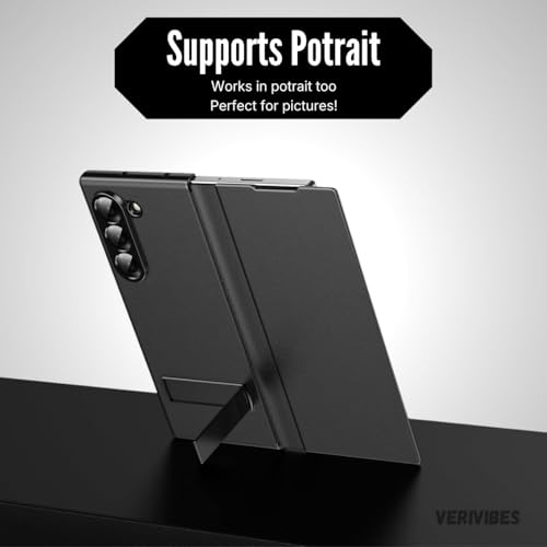 Image of Magnetic Flip Case Compatible with Samsung Galaxy Z Fold 5 | Premium Leather Finish | Multi-Angle Stand | Full Body & Hinge Protection | Slim Luxury Business Cover - Black