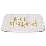 Gold Get Naked Gold and White Bathroom Bathtubs Coral Velvet Bath Rugs Non Slip Shower Mat Door Rug Decor Sets Flannel Absorbent Kitchen Rug Floor Carpet 16 x 24 Inches
