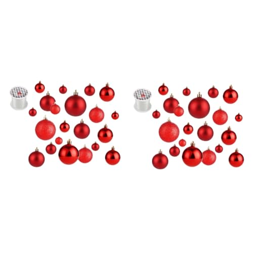 BESTOYARD 44 Peças Decoração De Baile Enfeites De Natal Decorações Vermelhas Decorações De Bola De N