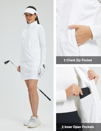 fit space Women's Softshell Vest Athletic Warm Up Sleeveless Scrub Jacket Zip Pockets Cycling Running Golf4