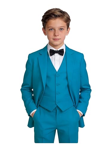 Image of Toddler Suits Slim Fit Suit for Boys,Formal Tuxedo Ring Bearer Outfit Kids Dress Clothes for Wedding,Adjustable Waist