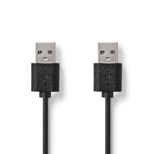 Nedis USB-Kabel | USB 2.0 | USB-A Stecker | USB-A Stecker | 480 Mbps | Vernickelt | 2.00 m | rund | PVC | Schwarz | Aufh&auml;nger