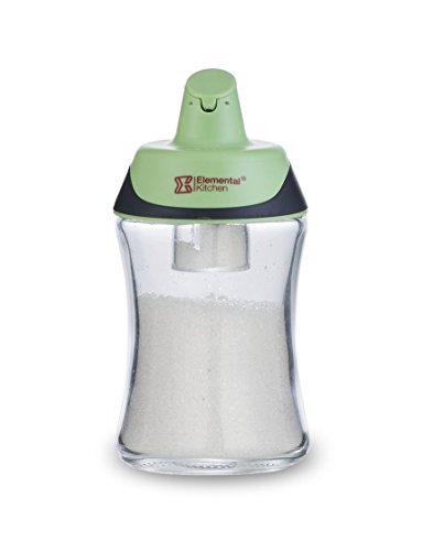 Pour-&-Go Measured Pour Glass Sugar Dispenser, Clear Glass Jar, 8 oz, BPA Free, Dishwasher Safe. by Elemental Kitchen