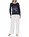 Dodo Homewear DF.COMETE.PYK Ensemble de Pijama, Marine/Ecru, M Femme