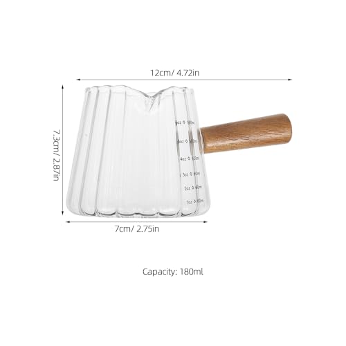 Vaso medidor de vidrio para espumar leche 180 ml miniatura 2