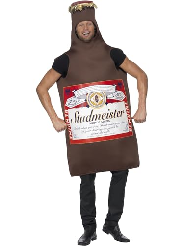 Costume de bouteille de bière marron pour enterrement de vie de garçon et soirée déguisée drôle
