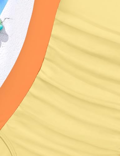 Image of Girl Swimsuit One Piece Bathing Suit for Girls Solid Color Ruched Adjustable Straps Padded Swimwear 9-18y