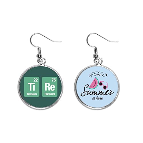 Pendientes de sandía ciencia elemento químico verano lóbulo mujer