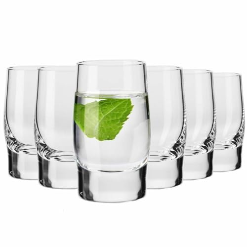 Krosno Wodkagläser Sterling, 40 ml, Set mit 6, Hochwertiges Glas, Klassisches und Elegantes Design, Ideal für Wodka, Liköre, Shots
