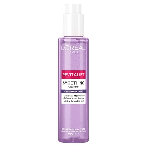 L'Oréal Paris Revitalift Filler Limpiador suavizante, ácido hialurónico, la piel se siente hidratada, refina la textura de la piel, suaviza visiblemente la piel, 150 ml