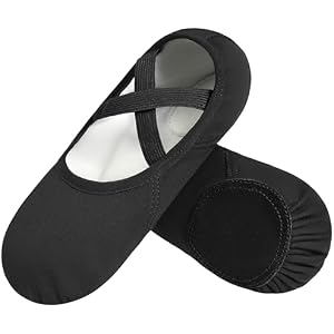 DANSHOW Ballet Shoes for Women Girls Highly Stretch Cotton Shoes Slipper Split Flats Sole