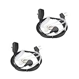 2Pack Acoustic Tube Earpiece for Walkie Talkie with a PTT Mic 2 Pin Soft Headsets for Baofeng UV-5R...