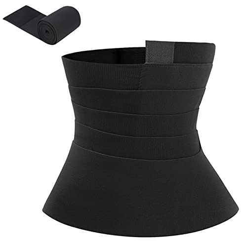 Waist Wrap Bandage Women,Adjustable Waist Trimmer Belt,Invisible Wrap Waist Trainer Tape,Postpartum Abdominal Support Belt,Slimming Tummy Wrap Belt,Gym Accessories(4M) Black