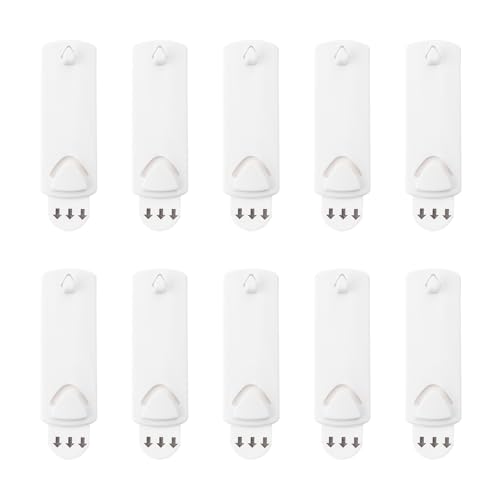 Image of 10 Pcs Picture Frame Hangers, Damage Free Hanging, Sawtooth Picture Wall Hangers, No Nails, Plastic, White