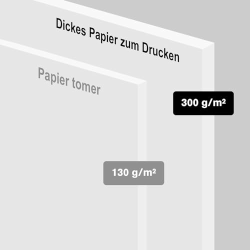 Fotokarton A4 300g/m² Weiß Papier 12 Blatt Premium Papier Dickes zum Drucken Kartonpapier Tonkarton Pappe