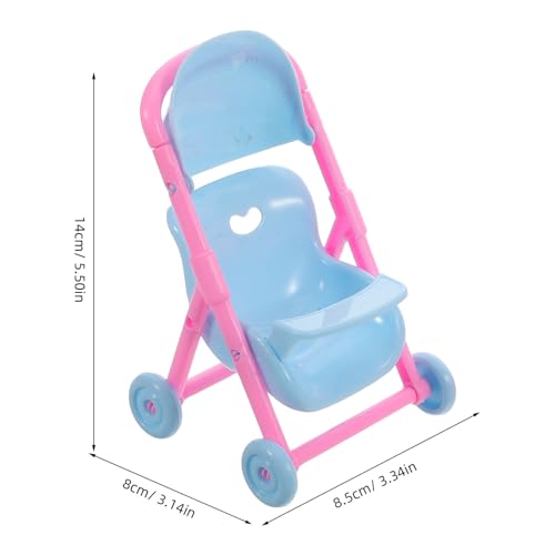 Toyvian 2 Stück Kinderwagen Puppenwagen Puppenzubehör Puppenbuggy Puppenwagen Buggy Puppenkinderwagen Puppenwagen Kutsche Puppen Travel System Kunststoff – Bild 3