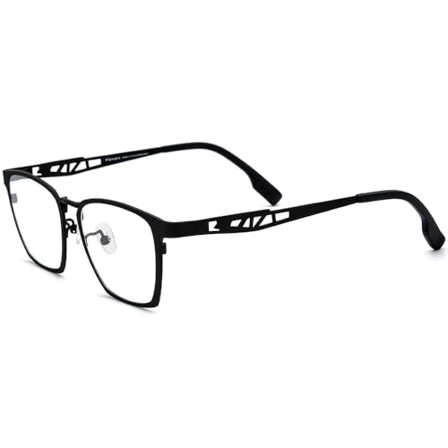 Image of FONEX Pure Titanium Glasses Frame Men Square Magnet Clip On Eyeglasses with Polarized Lens
