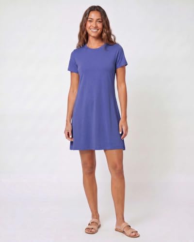 Image of Real Essentials 3 Pack: Women's Short Sleeve T Shirt Dress Swing Loose Casual Lounge Everyday Outfit (Available in Plus)