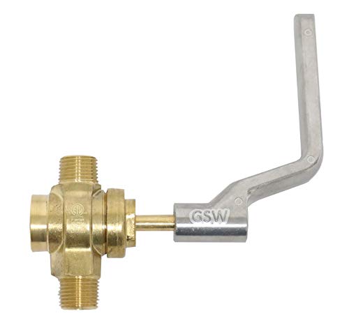GSW WR-GV Copper Gas Valve with Handle for Commercial Wok Range, ETL Approved, 1/2" NPT X 1/2" NPT 1/2 PSI