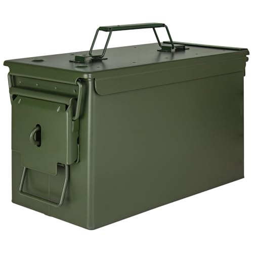 Trucky Auswahl Munitionsbox Ammo Box Metallkiste Metallbox Munitionskiste Aufbewahrungsbox mit Deckel Army Grün Metall, Größe:Größe 2-31 x 16 x 19 cm