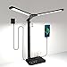 Produktbild iVict Led-Schreibtischlampe, Doppelkopf, höhenverstellbar, dimmbare Nachttischlampe mit USB-Ladeanschluss, 5 Lichtmodi, Schreibtischlampen für Kinder, Touch Control zum Lesen, Basteln, Arbeiten