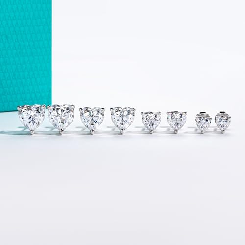 AnuClub Heart Cut Moissanite Stud Earrings 6cttw D Color VVS1 925 Sterling Silver Timeless Sparkle Studs Daily Elegance Earrings for Women Wife Her with Certificate by AnuClub - Used condition - Image 7