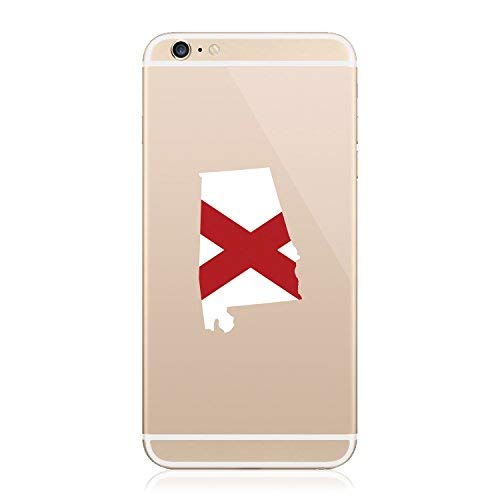 Alabama State Flag Phone Stickers - 2 Pack Self-Adhesive Vinyl Decals 1.25x2.01 Inches