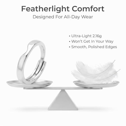 Image of 925 Sterling Silver Men's Classic Adjustable Band Ring | Silver Ring for Men Pure Silver 925