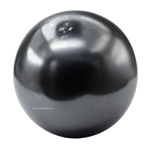 Image of Certified Hematite Crystal Ball for Meditation - Premium Crystal Vastu Items for Home and Feng Shui Items for Good Luck - Ideal for Pooja Supplies and Spiritual Practices (2 inch Inch)
