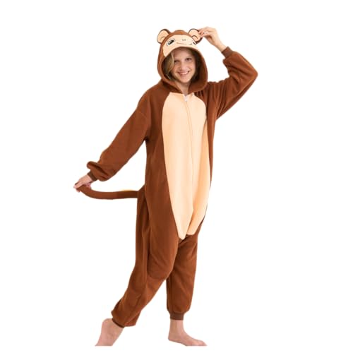 Joyxiamunicorns Unisex Kids Monkey Onesie Animal Cosplay Costume Pajamas Halloween Christmas Cartoon Sleepwear Jumpsuit