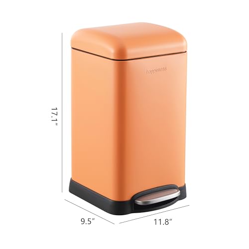 Image of happimess Betty Retro Mini 3.2 Gal Step Trash Can, Carrot Cake