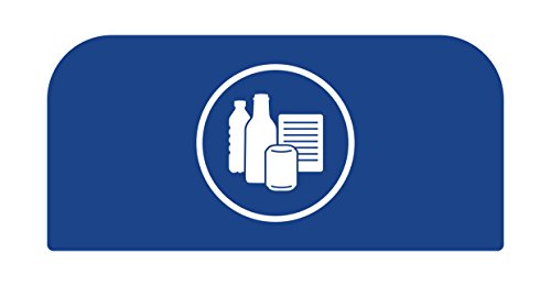 Image of Rubbermaid Commercial Products 1961588 Configure Waste Receptacle Recycling Sign, Mixed Recycling, 15 gal, Blue