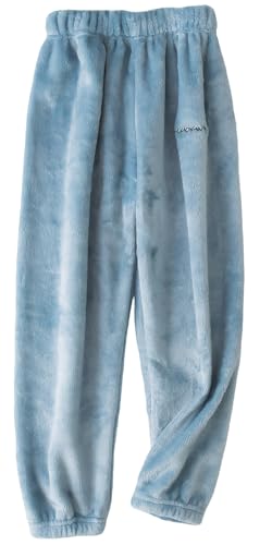 SEAUR Kinder Pyjama Hose Flanell Fleece Schlafanzughose Warm Flauschig Pyjamahose Mädchen Jungen Plüschhose Herbst Winter - 150(140-146)