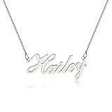 Lutilo - Collar de plata de ley 925 con nombre personalizado, collar con colgante de inicial, regalo para ella