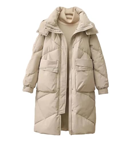 Parka épaisse et chaude pour femme manteau long coton à capuche