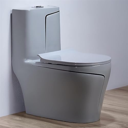 QIUFANGM Modern One Piece Toilet, Super Mute Toilets, Creative Siphonic Ceramics Toilet for Home Hotel Bathroom (Color : D, Size : 695x750x370mm)