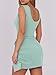 Caracilia Women Summer Sleeveless Bodycon Tie Cinched Waist Romper Skort Mini Dress Built in Shorts Night Out Vacation Dress Mint Small